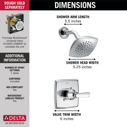 Delta ASHLYN Monitor 14 Series Shower Trim -Chrome (Valve Sold Separately)