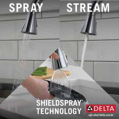 Delta MATEO Single Handle Pull-Down Kitchen Faucet with ShieldSpray Technology- Arctic Stainless