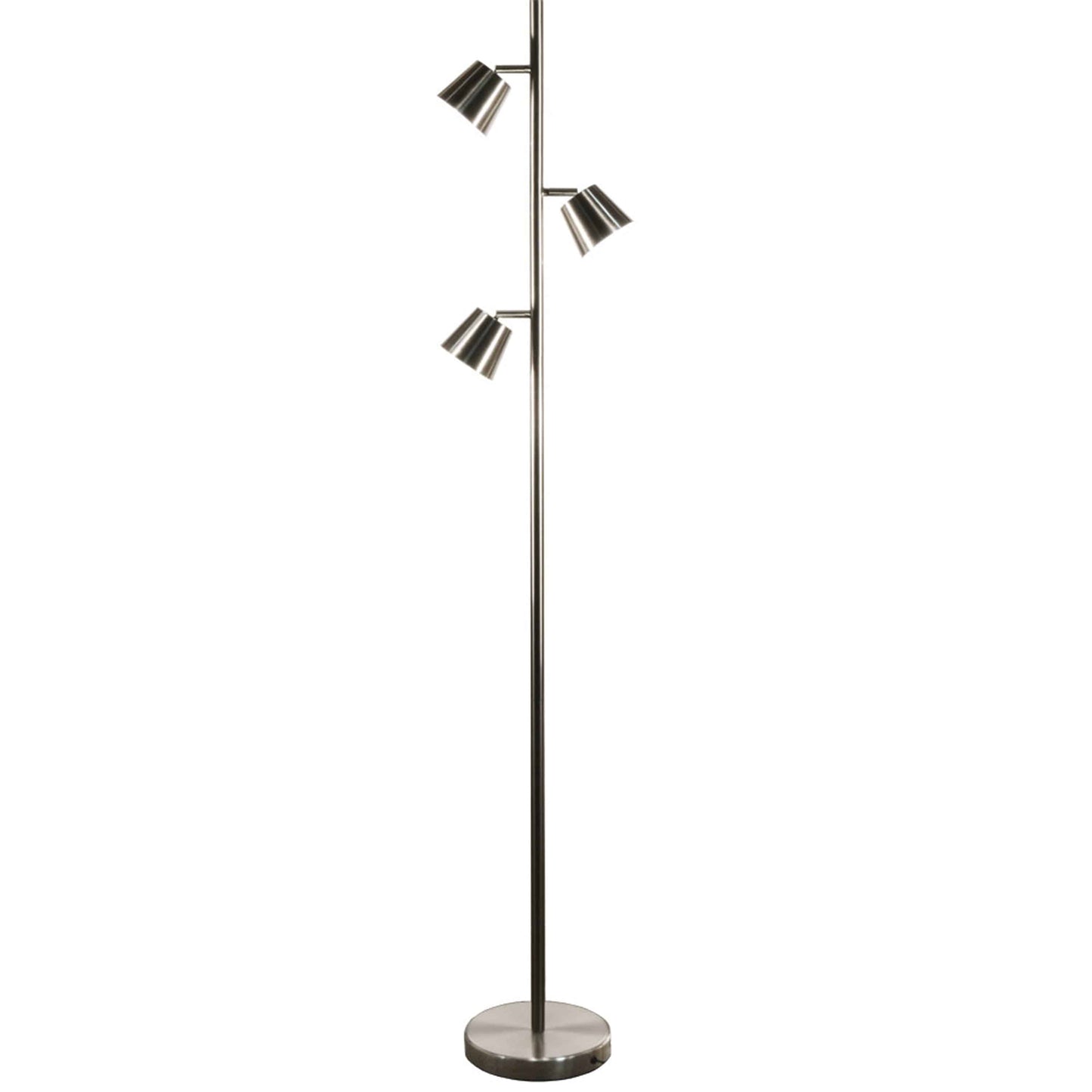 Dainolite 3 Light LED Floor Lamp, Satin Chrome Finish - Renoz