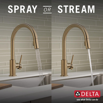 Delta TRINSIC Single Handle Pull-Down Kitchen Faucet- Champagne Bronze