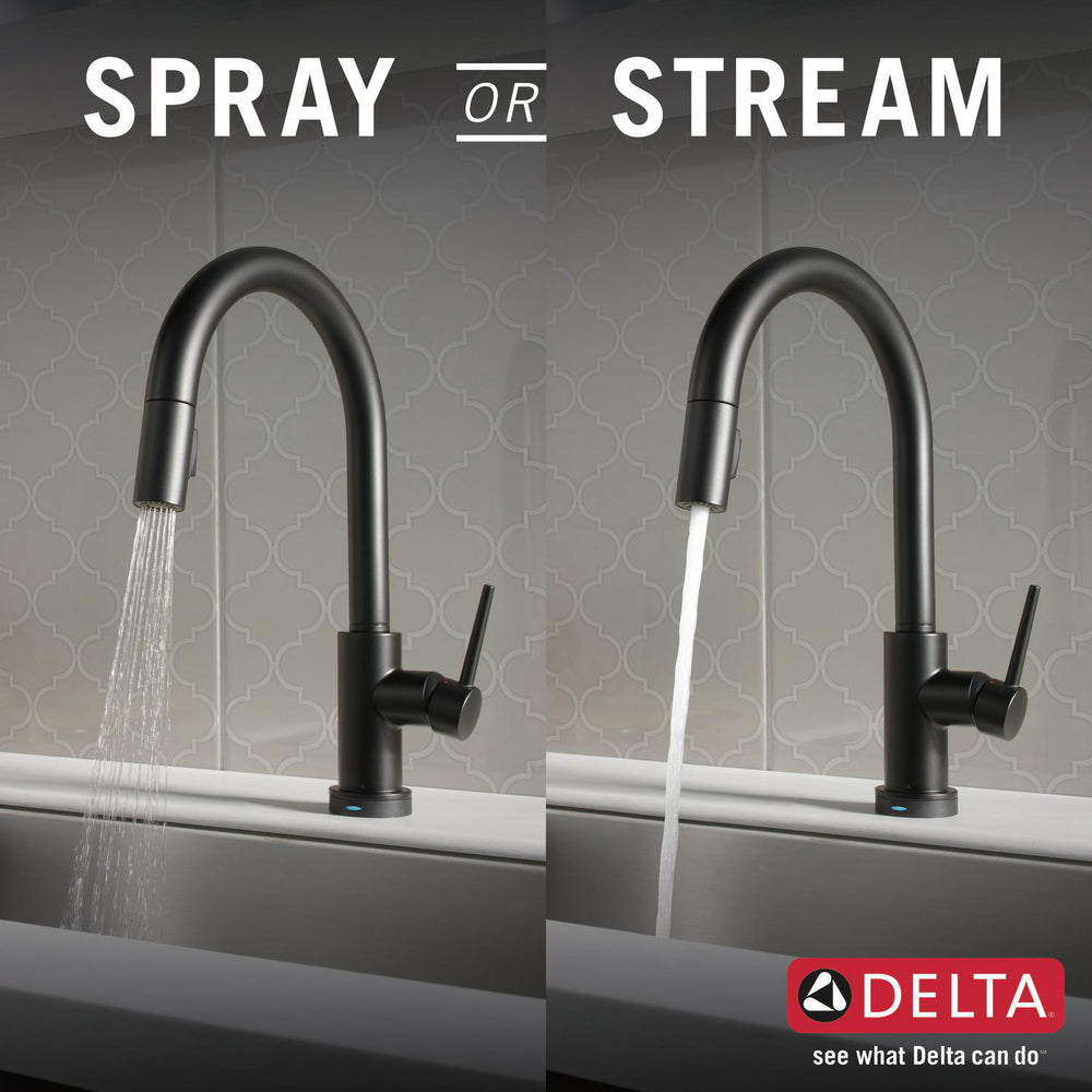 Delta TRINSIC VoiceIQ Single-Handle Pull-Down Kitchen Faucet with Touch2O Technology- Matte Black