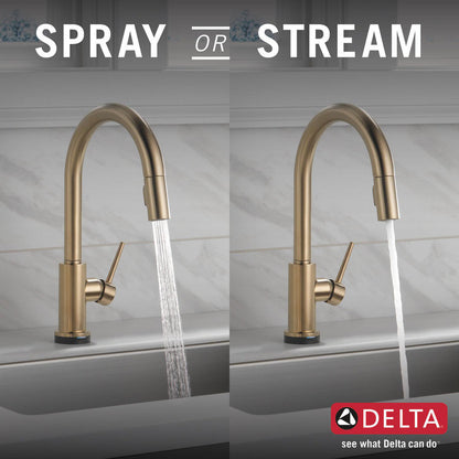 Delta TRINSIC Single Handle Pull-Down Kitchen Faucet with Touch2O Technology- Champagne Bronze