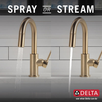 Delta TRINSIC Single Handle Pull-Down Bar / Prep Faucet- Champagne Bronze