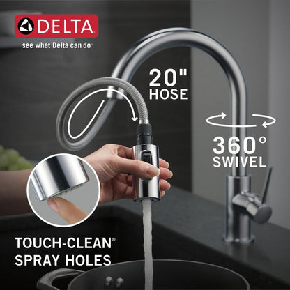 Delta TRINSIC Single Handle Pull-Down Kitchen Faucet- Arctic Stainless