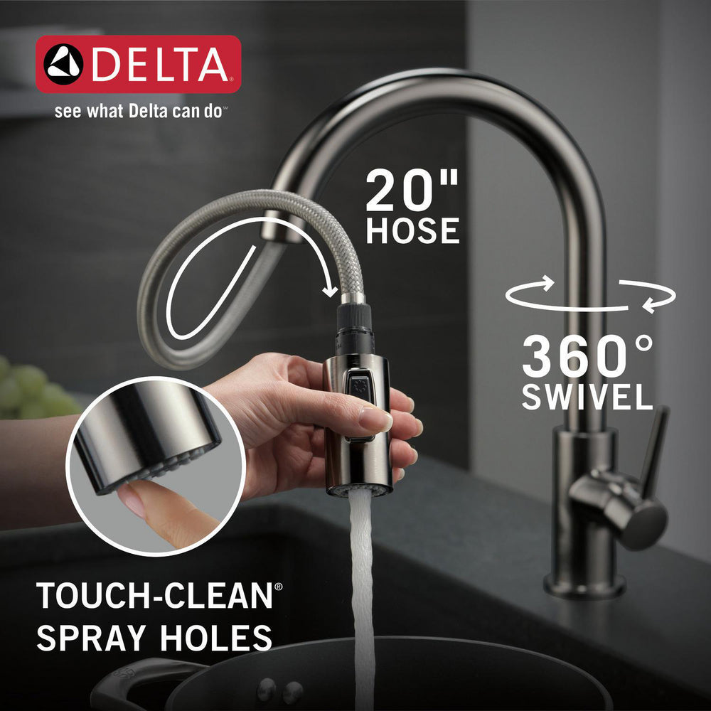 Delta TRINSIC Single Handle Pull-Down Kitchen Faucet- Black Stainless