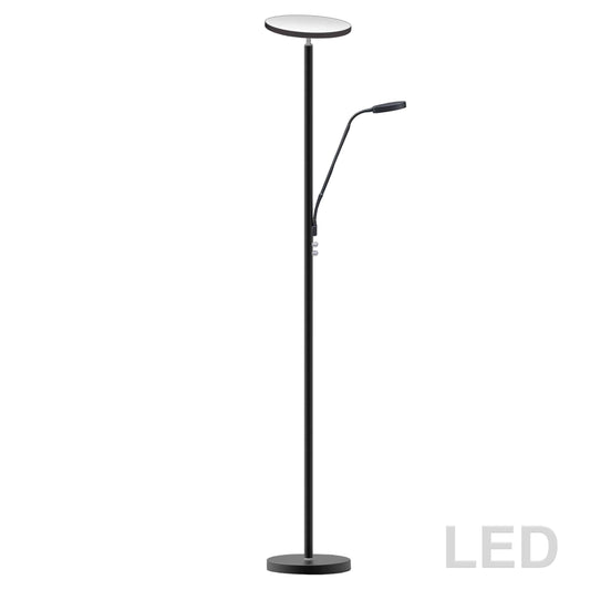 Dainolite Mother and Son LED Floor Lamp, Satin Black Finish - Renoz