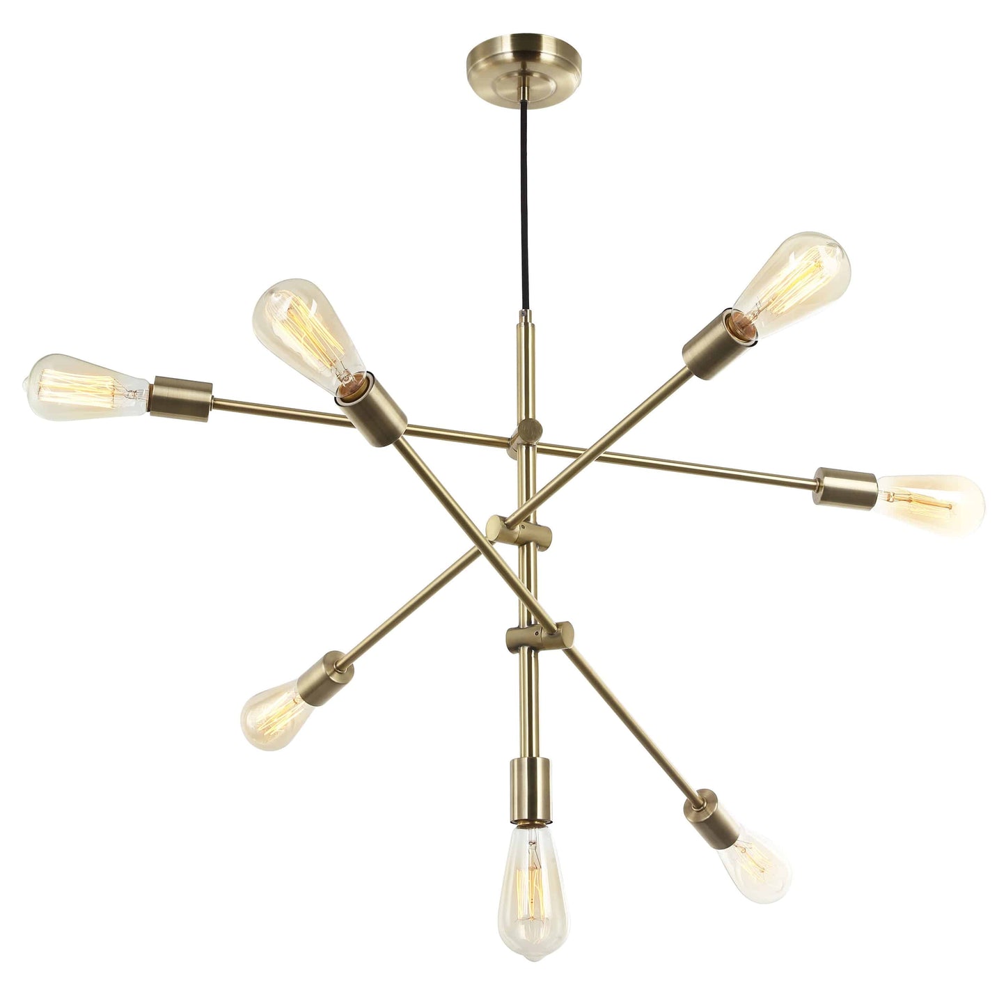 Dainolite 7 Light Incandescent Adjustable Pendant Aged Brass Finish. - Renoz