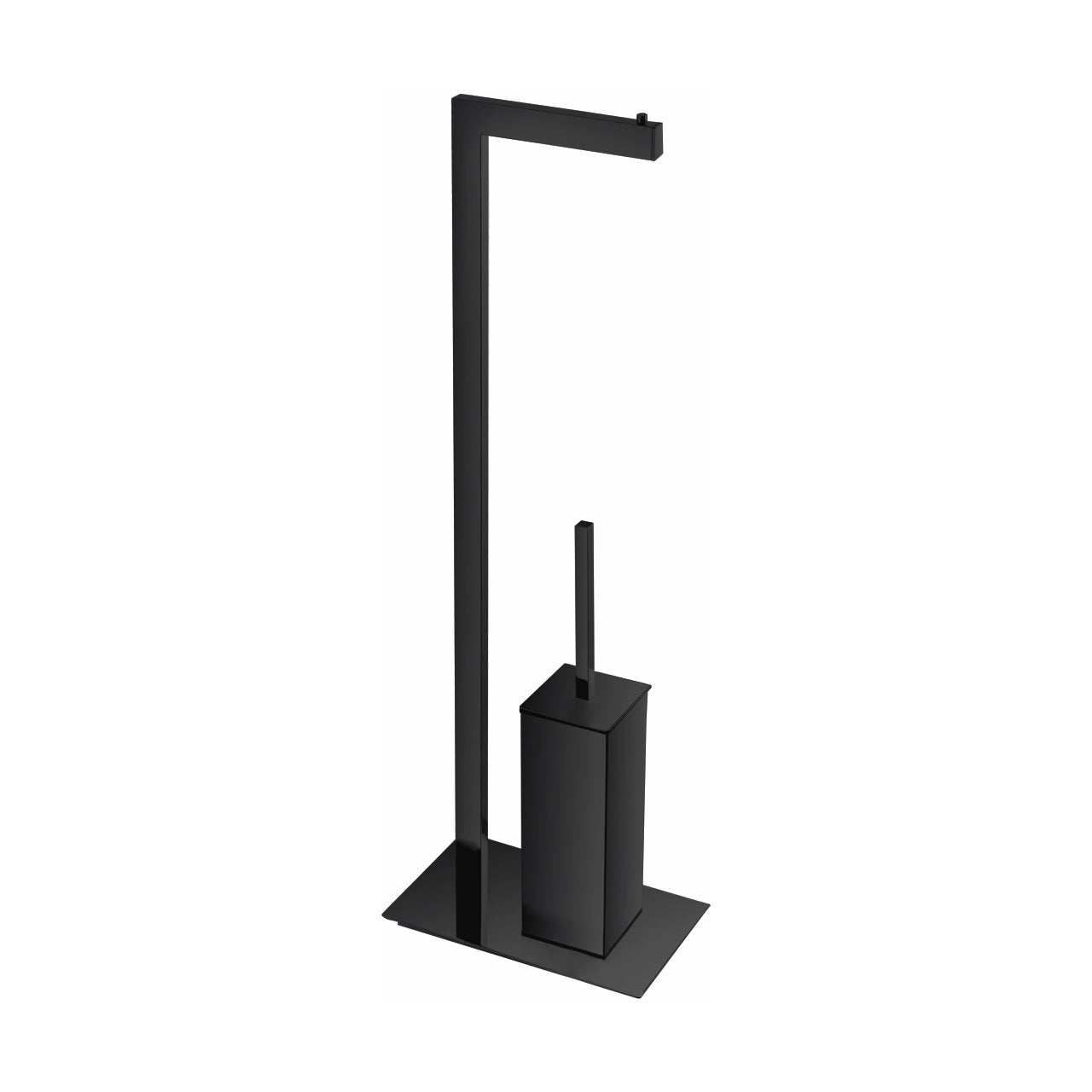 Kube Bath Aqua Piazza Free Standing Toilet Paper Holder With Toilet Brush – Matte Black