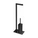 Kube Bath Aqua Piazza Free Standing Toilet Paper Holder With Toilet Brush – Matte Black