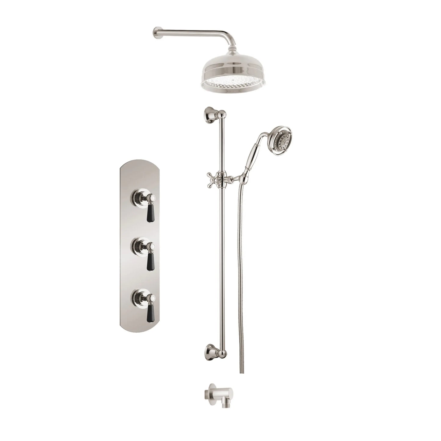 Aquadesign Products Shower Kit (Regent 3711RL) - Polished Nickel w/Black Handle