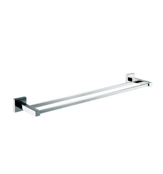 Kube Bath Aqua Piazza 26 Inch Double Towel Bar – Chrome - Renoz