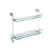 Kube Bath Aqua Fino Double Glass Shelve – Chrome - Renoz