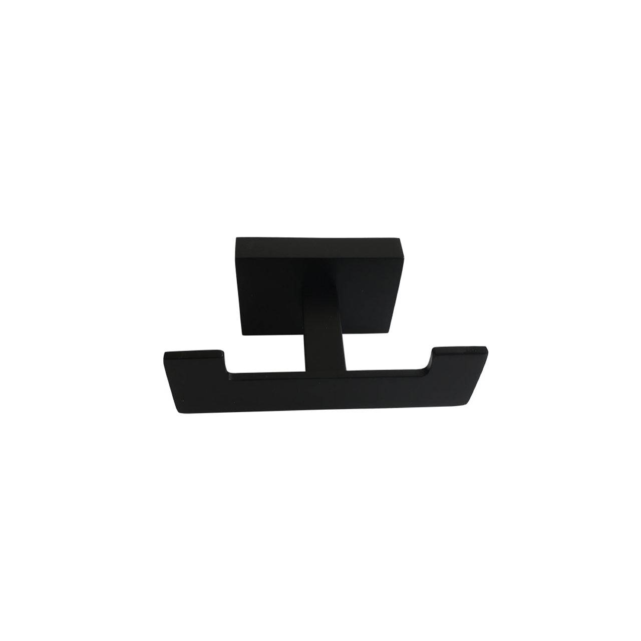 Kube Bath Aqua Plato Double Robe Hook Matte Black -9725BK