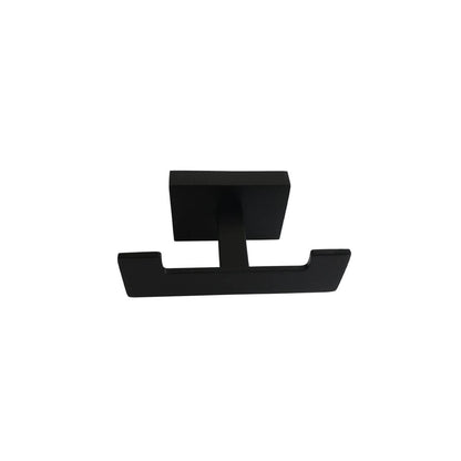 Kube Bath Aqua Plato Double Robe Hook Matte Black -9725BK