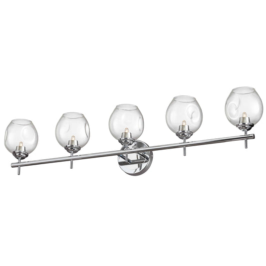 Dainolite 5 Light Halogen Vanity Polished Chrome with Clear Glass - Renoz