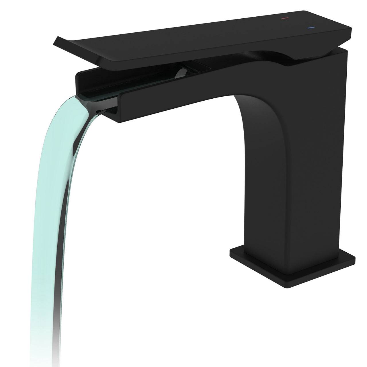 Kube Bath Aqua Cascata 6" Single Lever Bathroom Vanity Faucet – Matte Black - Renoz