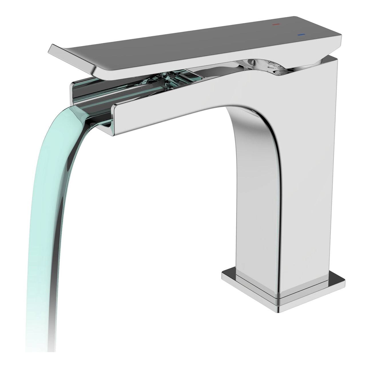 Kube Bath Aqua Cascata 6" Single Lever Bathroom Vanity Faucet – Chrome - Renoz