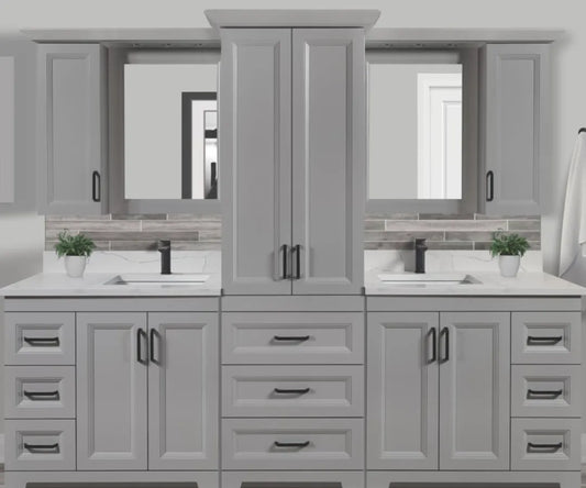 AHM MDF Vista Flat 72" Double Sink Stylish Bathroom Vanity