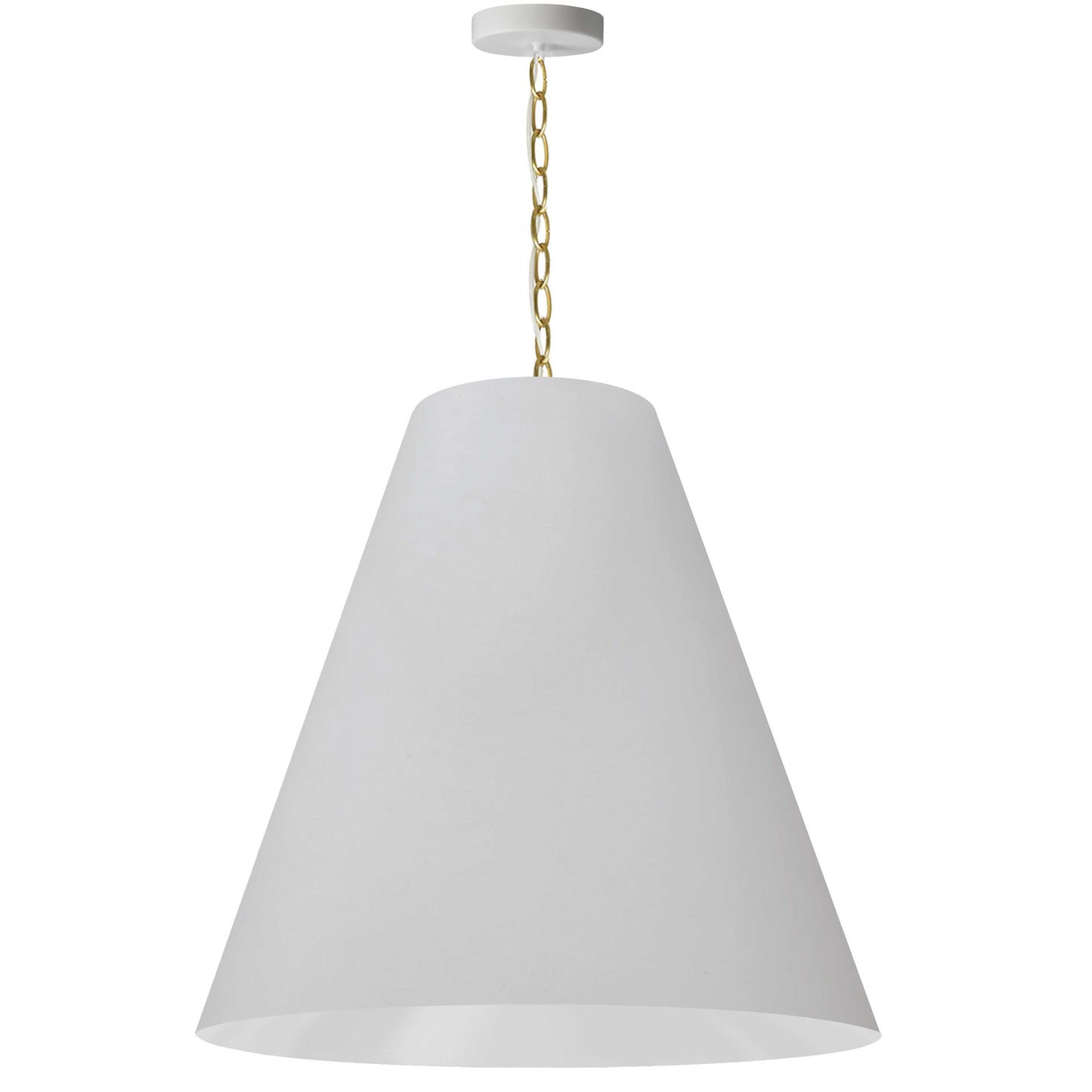 Dainolite 1 Light Large Anaya Aged Brass Pendant w/ White Shade - Renoz