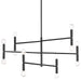 Dainolite 12 Light Incandescent Chandelier, Matte Black Finish - Renoz