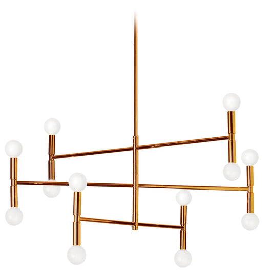 Dainolite 12 Light Chandelier, Vintage Bronze Finish - Renoz