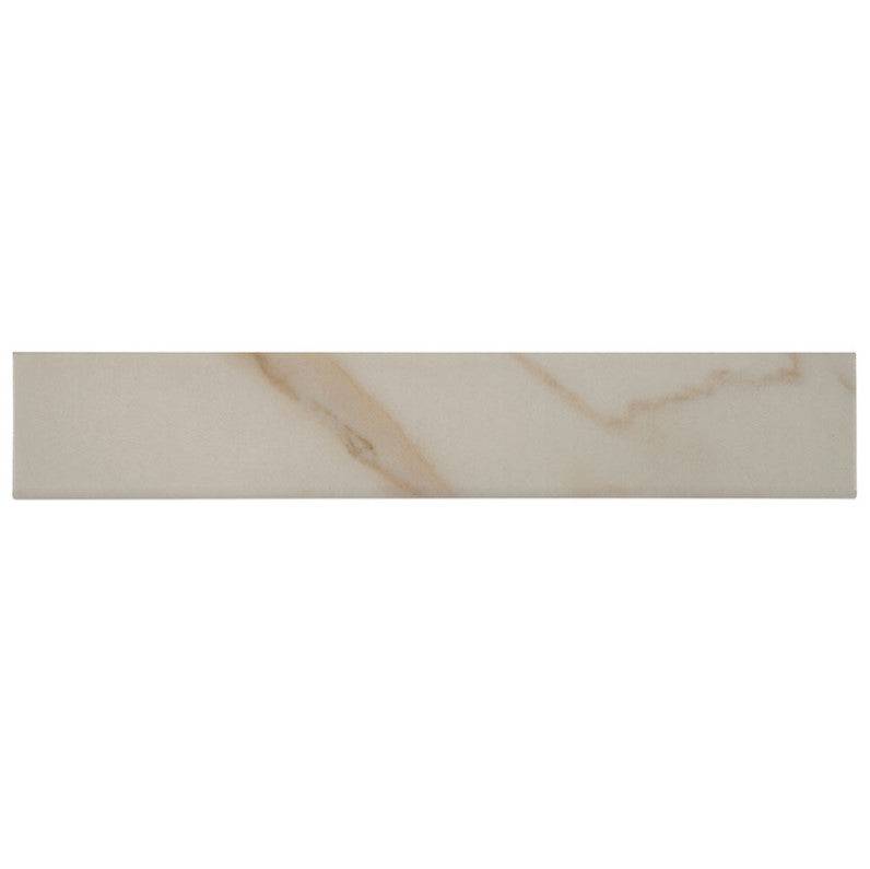 MSI Adella Calacatta Porcelain Tile 3" x 18" Bullnose Matte - Renoz