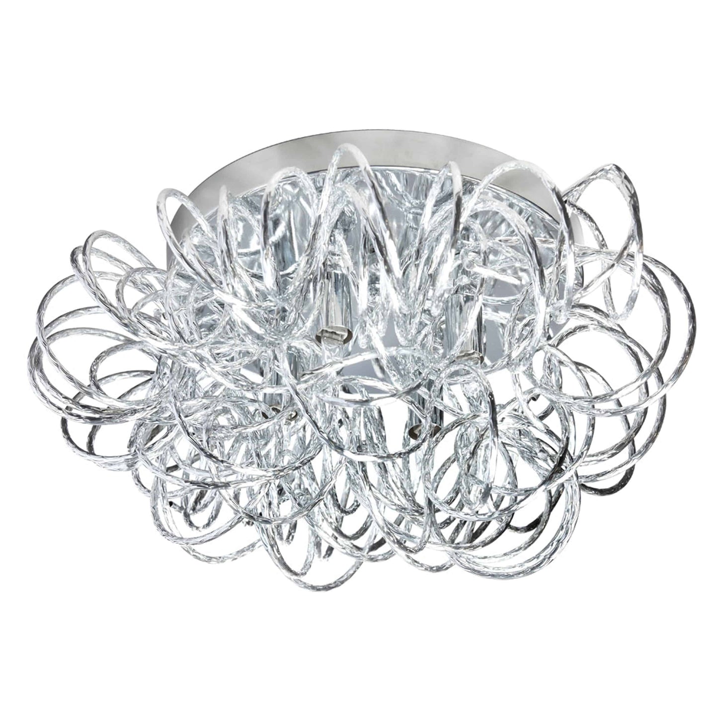 Dainolite 4 Light Tubular Flush Mount Fixture, Polished Chrome Finish - Renoz