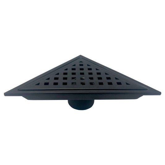 Kube Bath 6.5" Triangle Stainless Steel Pixel Grate Shower Drain – Matte Black - Renoz