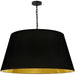 Dainolite 1 Light Brynn X-Large Pendant, Black/Gold Shade, Black - Renoz