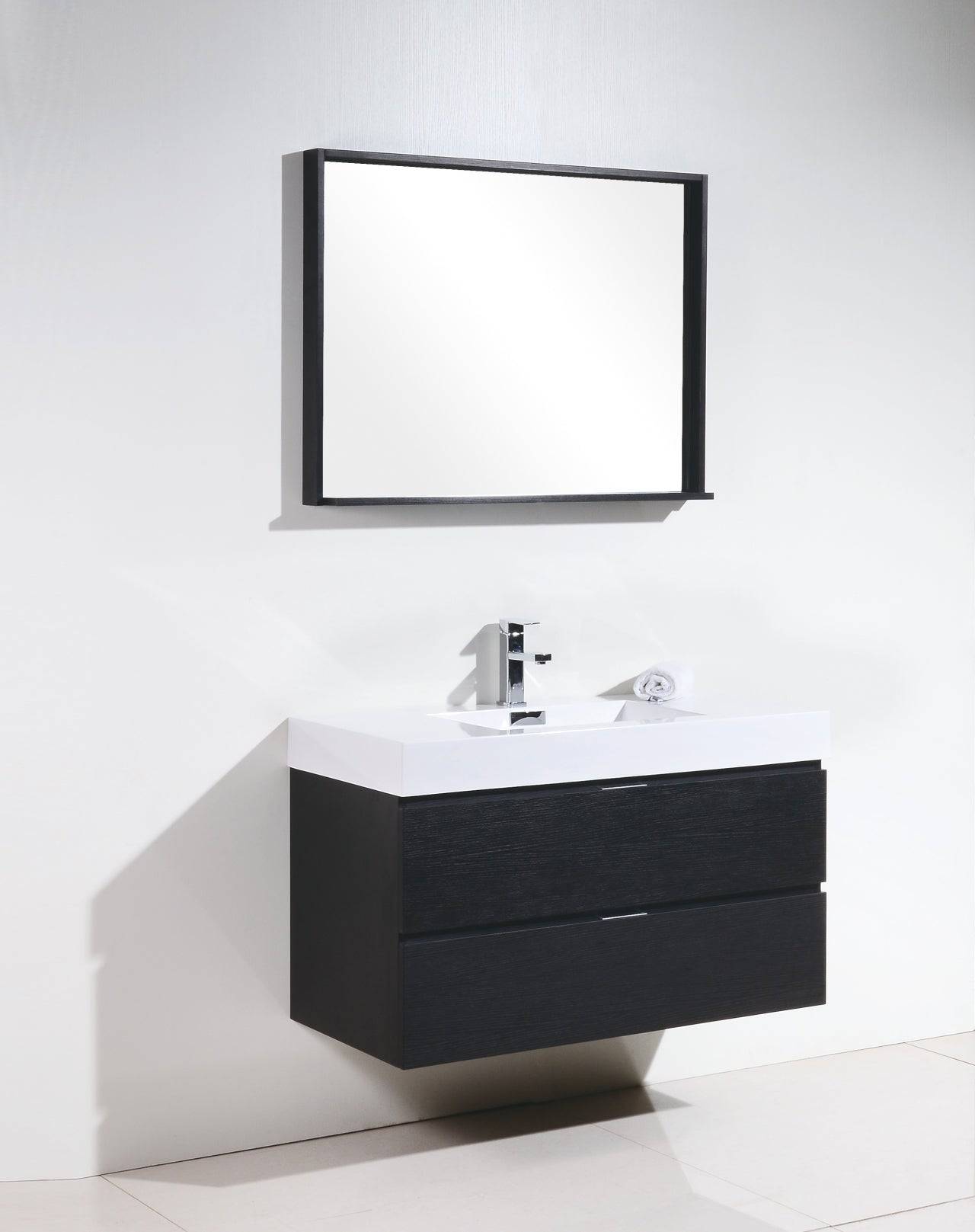 Kube Bath Bliss 40" Wall Mount / Wall Hung Modern Bathroom Vanity With 2 Drawers Acrylic Countertop