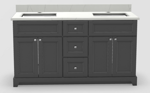 Stonewood Bellrose Graphite Premium Painted Freestanding Vanity with Countertop and Sink