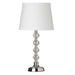 Dainolite 1 Light Crystal Table Lamp, Polished Chrome White Shade - Renoz