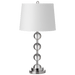 Dainolite 1 Light Incandescent Crystal Table Lamp Polished Chrome Finish with White Shade - Renoz