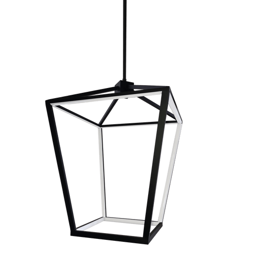 Dainolite 46W Chandelier, Matte Black with White Diffuser - Renoz