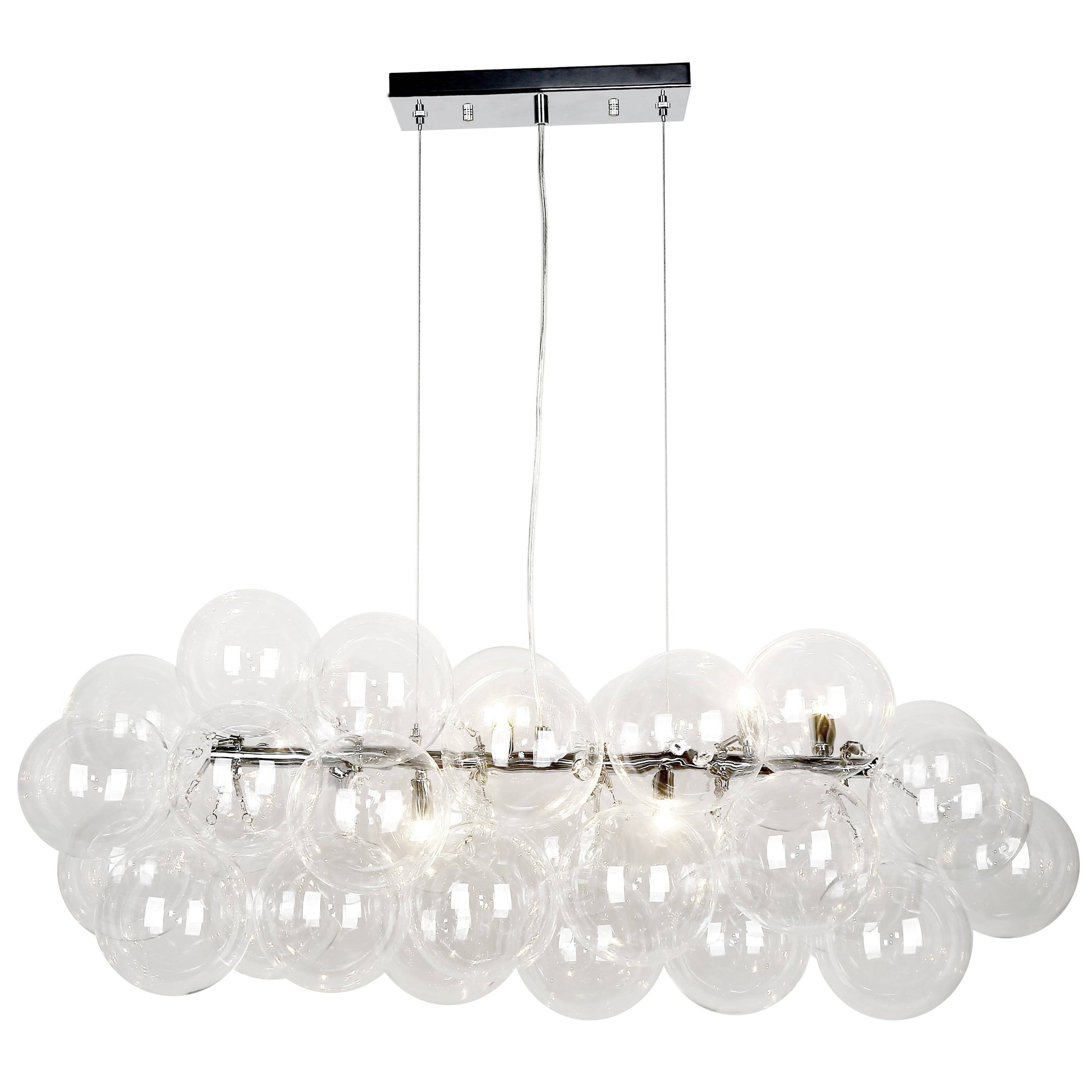 Dainolite 10 Light Halogen Horizontal Pendant, Polished Chrome with Clear Glass - Renoz