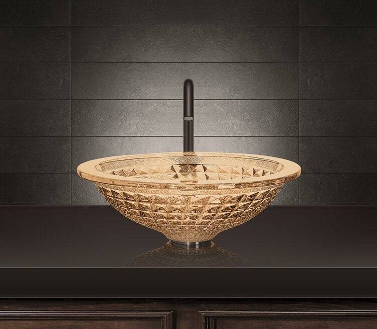 Bagno Italia 16.33" Corallo Crystal Bathroom Sink Vessel - Renoz