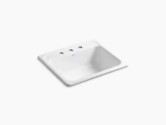 Kohler - 25" X 22" X 8-3/4" Top-Mount Single-Bowl Kitchen Sink With 3 Faucet Holes