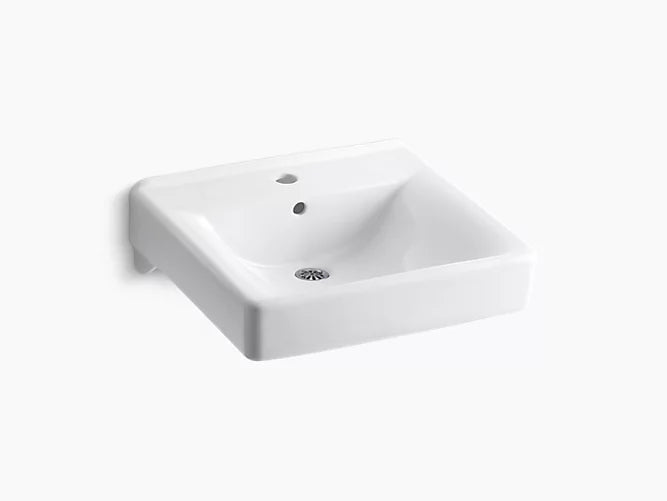 Kohler - Soho Wall-Mount/Concealed Arm Carrier Bathroom Sink With Single Faucet Hole 20" X 18"