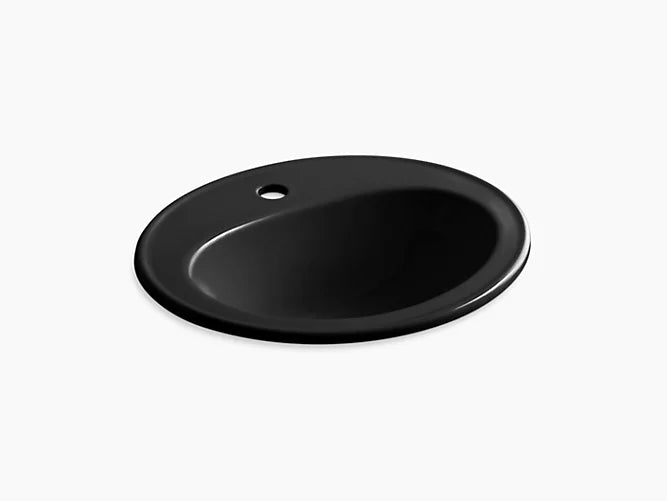 Kohler Pennington Drop-In Bathroom Sink With Single Faucet Hole - Black