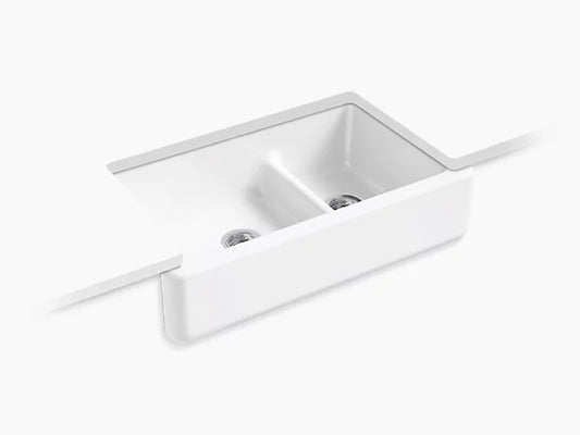 Kohler - Whitehaven Smart Divide Undermount Double-Bowl Farmhouse Kitchen Sink 35-3/4"