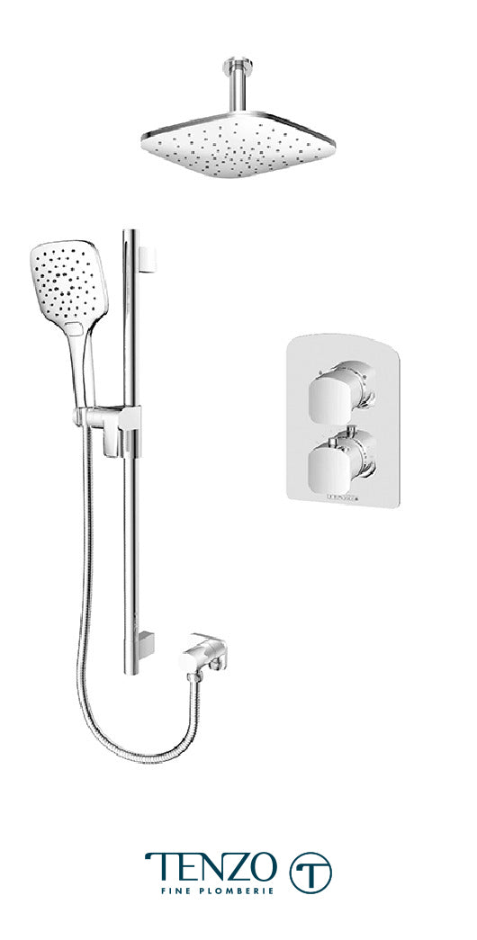 Tenzo - Delano T-box Shower Kit 2 Functions Thermostatic Chrome