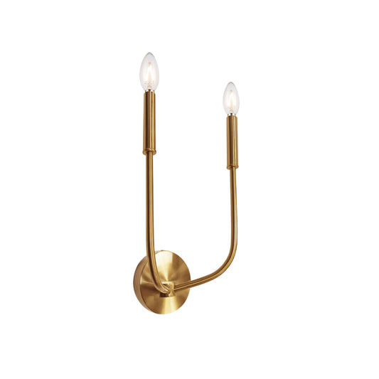 Dainolite 2 Light Incandescent Wall Sconce, Aged Brass - Renoz