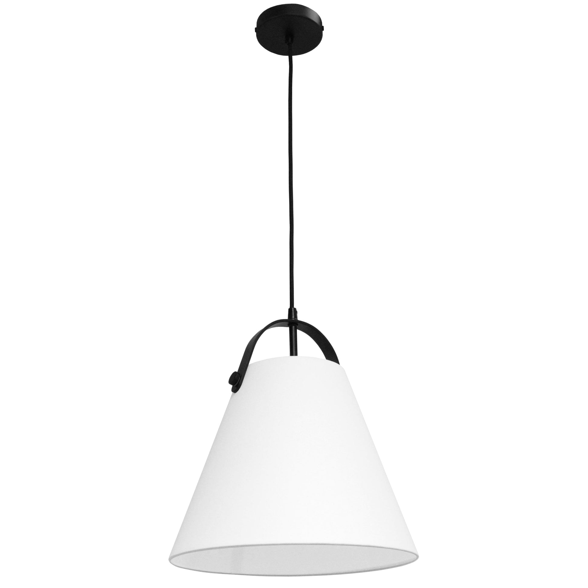 Dainolite 1 Light Emperor Pendant Matte Black with White Shade - Renoz