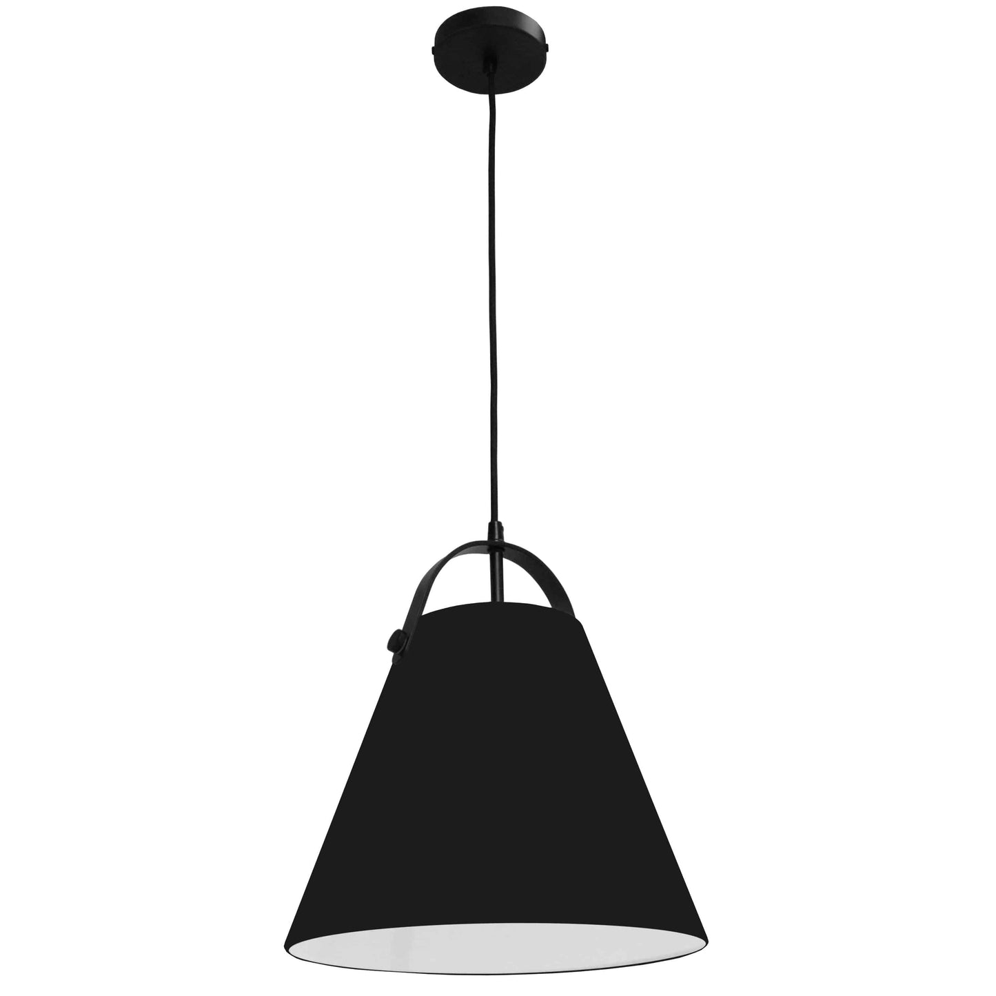 Dainolite 1 Light Emperor Pendant Matte Black with Black Shade - Renoz