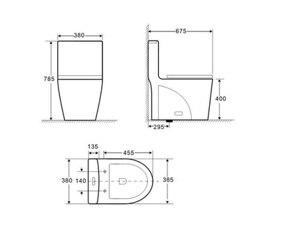 Renoz Toilet  - 1PC Set Model 2226 D