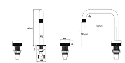 Kodaen Marmo Three Holes Widespread Bathroom Faucet F13510