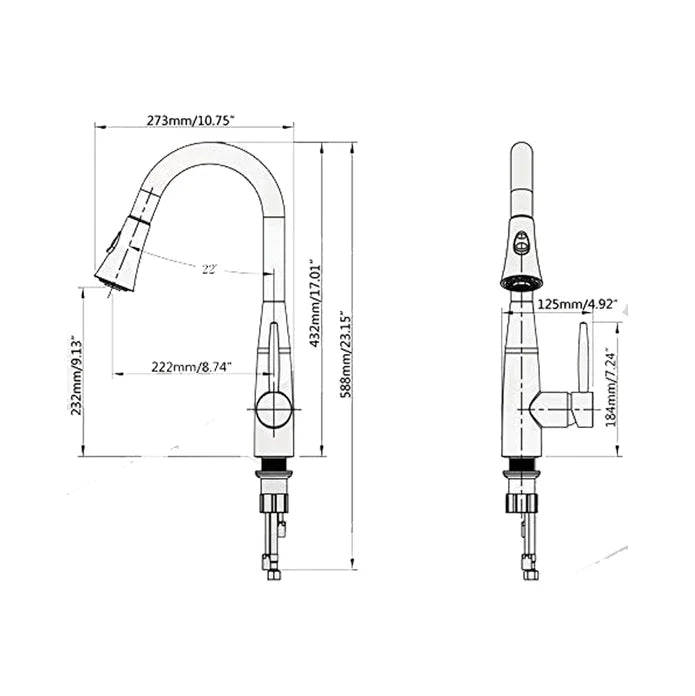 Kodaen Davison Pull-Down Dual Spray Kitchen Faucet F23113