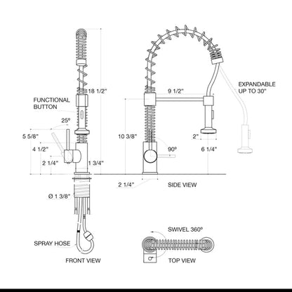 Kodaen Edison Pull-Out Dual Spray Kitchen Faucet F25133