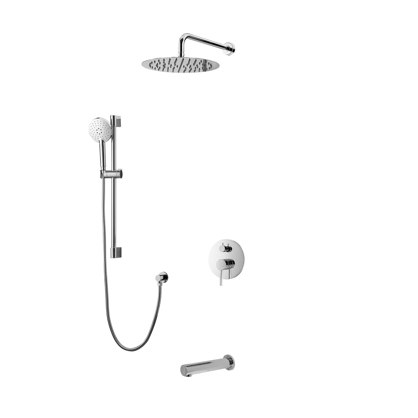 Kodaen Elegante 3 Way Pressure Balanced Shower System With 10" Shower Head And Sliding Bar  F55104