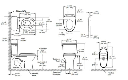 Toto Drake Elongated UnIVersal Height Bowl Washlet+ Compatible - C776CEFGT40#01